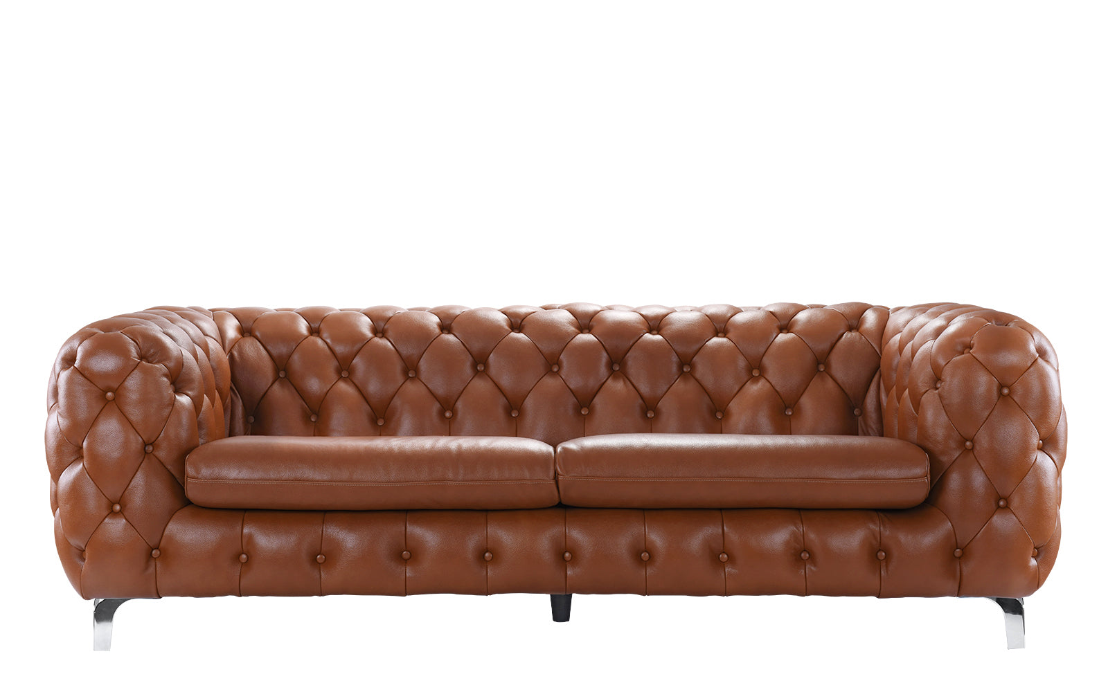 York Glamour Boudoir Tufted Leather Upholstered Sofa