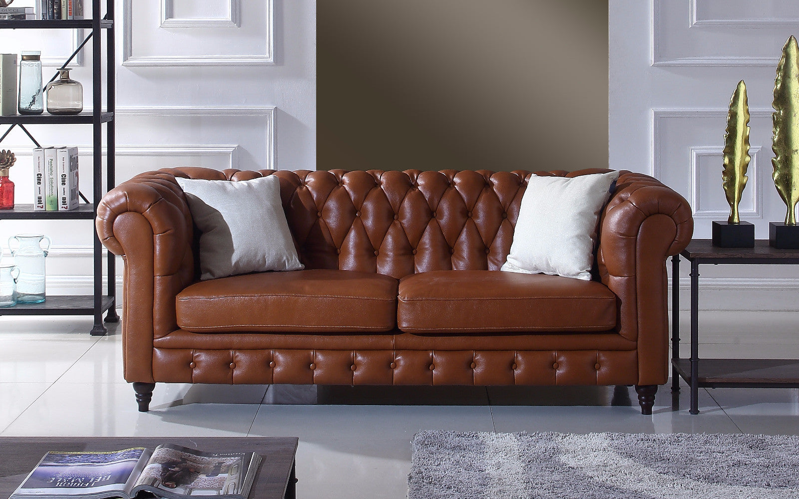 Crawley Leather Chesterfield Sofa Sofamaniacom