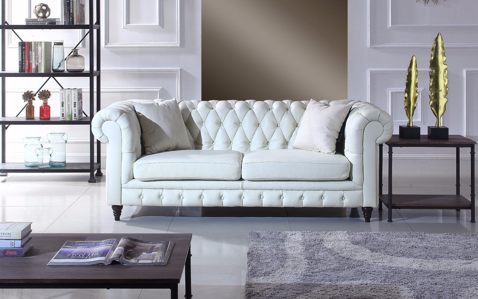 Crawley Leather Chesterfield Sofa Sofamaniacom