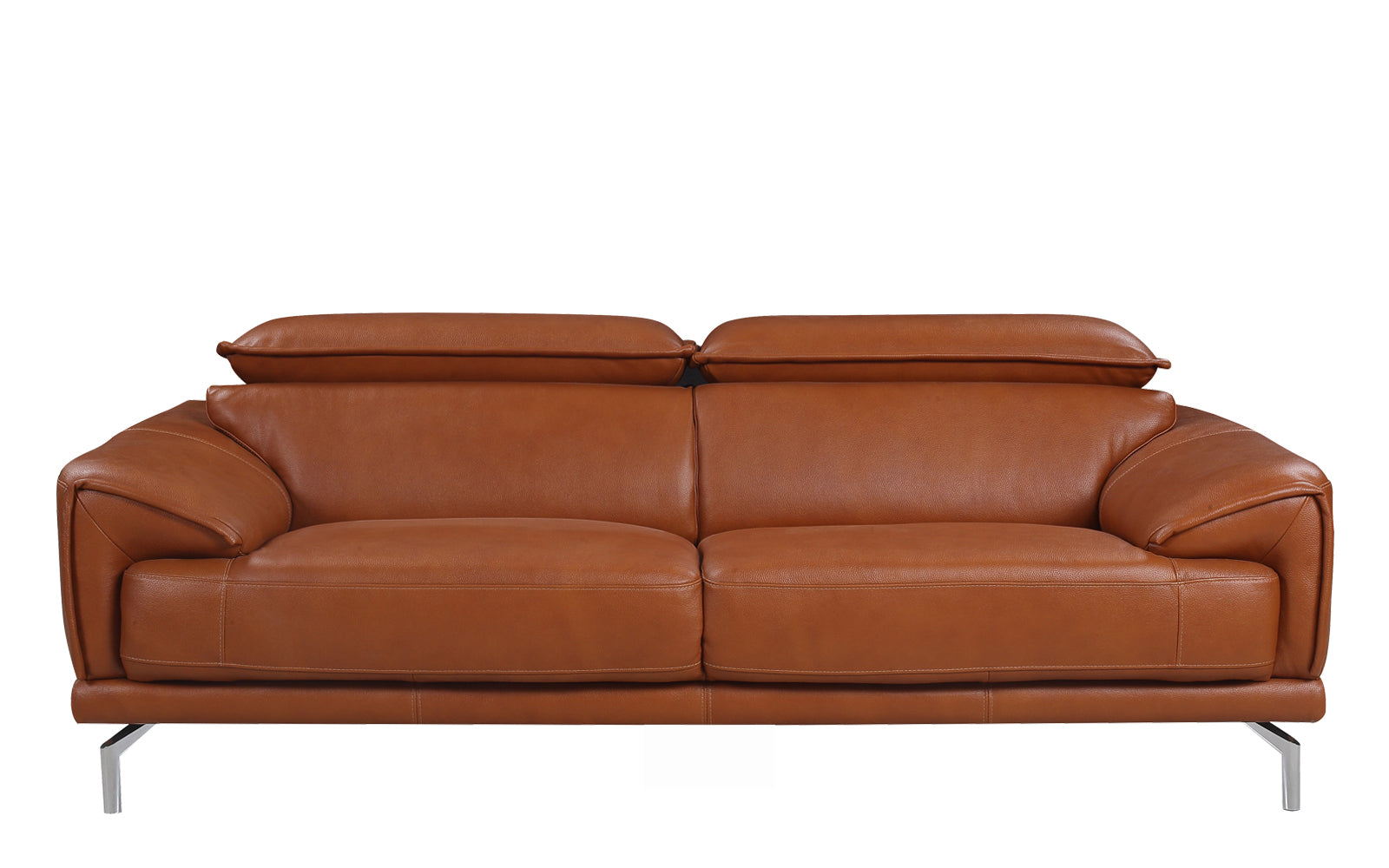 EXP158-CAMEL Theo Mid-Century Modern Camel Leather Match Sofa sku EXP158-CAMEL