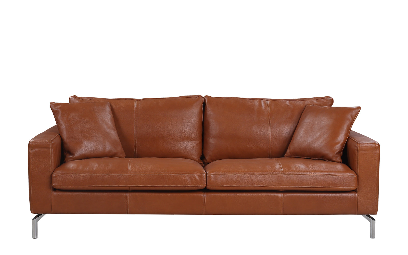 Sebastián Plush Leather Mid Century Modern Living Room Sofa