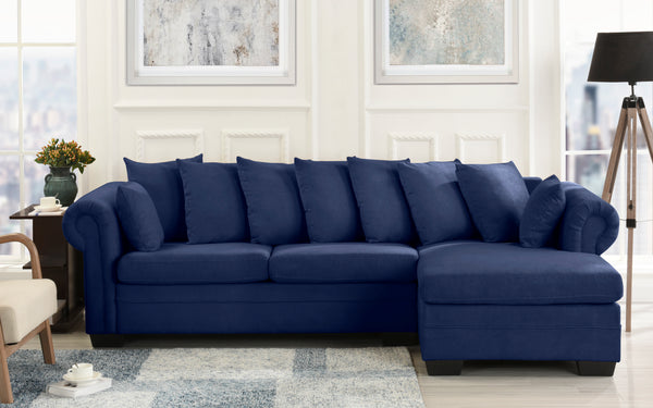 Carlo Classic Victorian-Inspired Brushed Microfiber Sectional Sofa ...