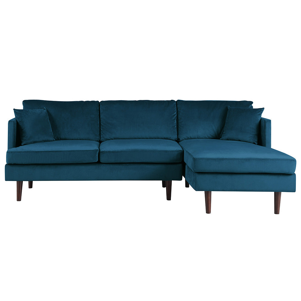 Jovanni Modern Art Deco Jewel Tone Microfiber Sectional Sofa