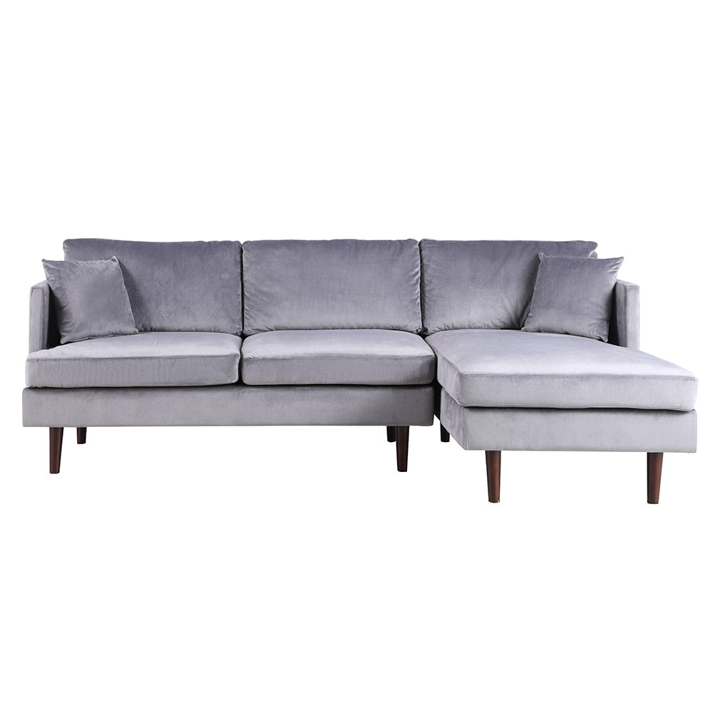 Jovanni Modern Art Deco Jewel Tone Microfiber Sectional Sofa