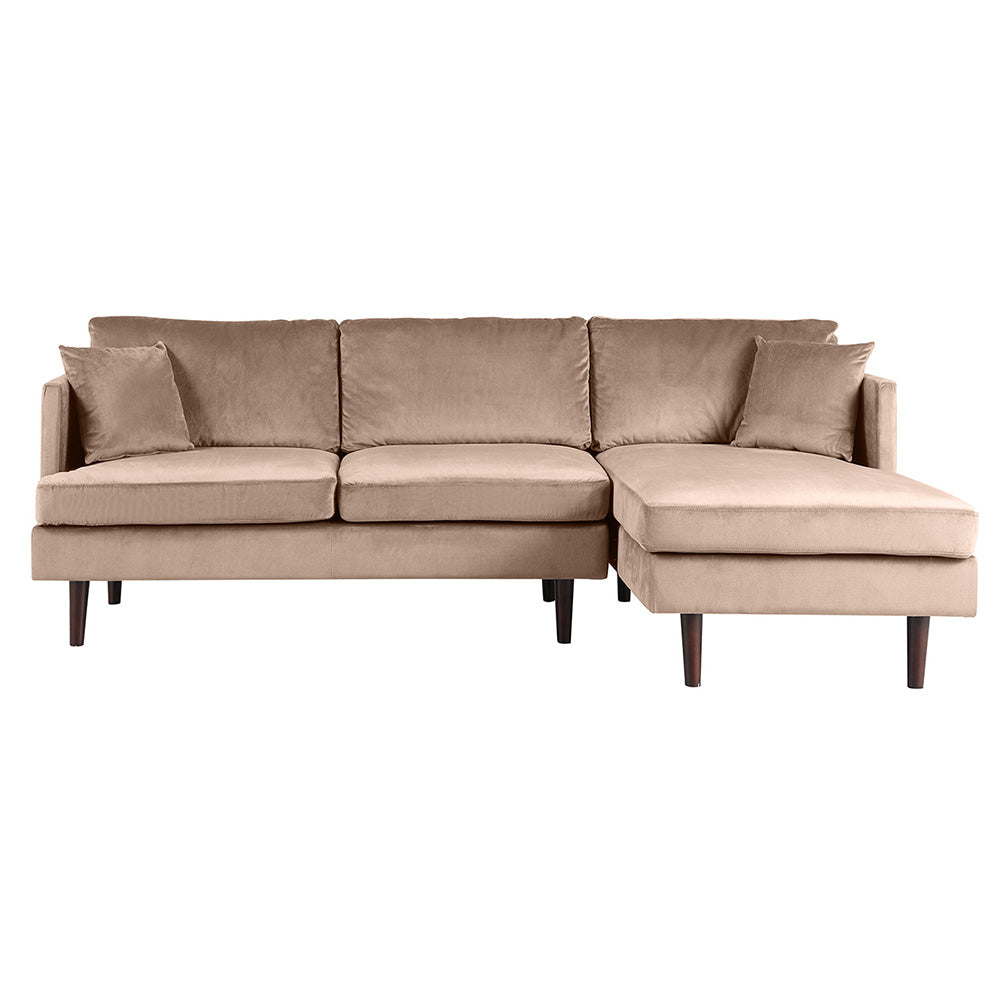 Jovanni Modern Art Deco Jewel Tone Microfiber Sectional Sofa