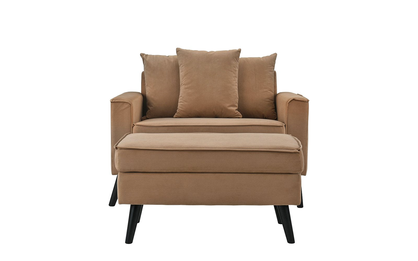 EXP184-VV-BR Mel Mid-Century Modern  Accent Chair and Storage O sku EXP184-VV-BR