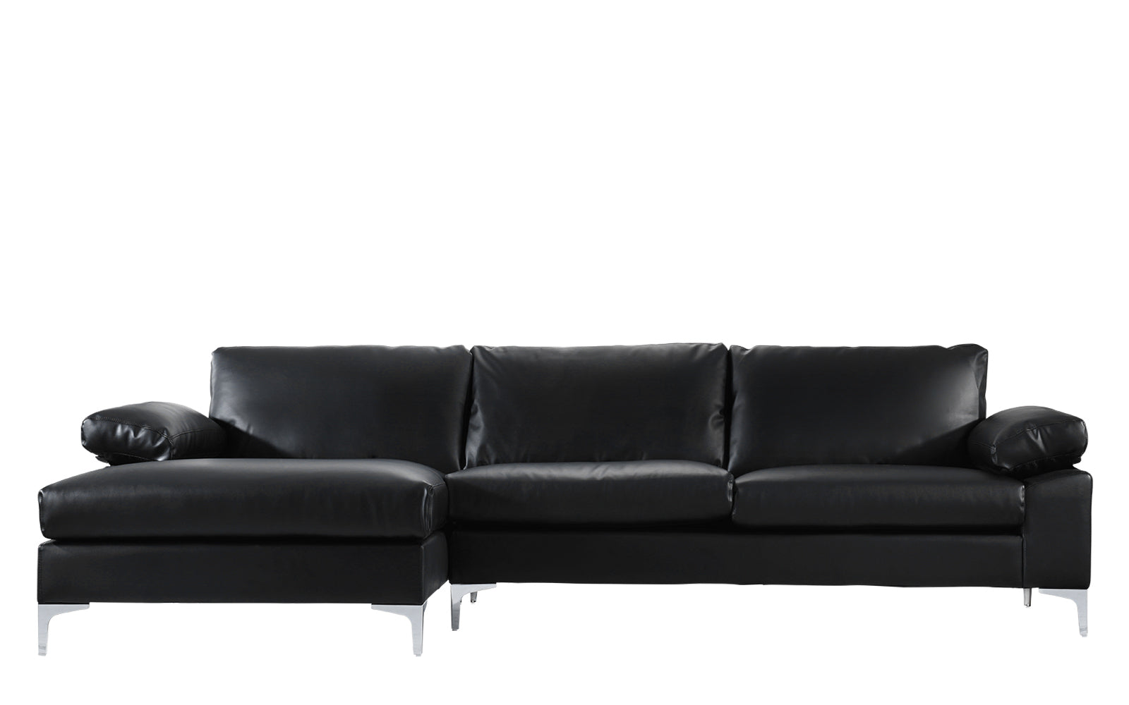amanda modern faux leather large sectional sofa