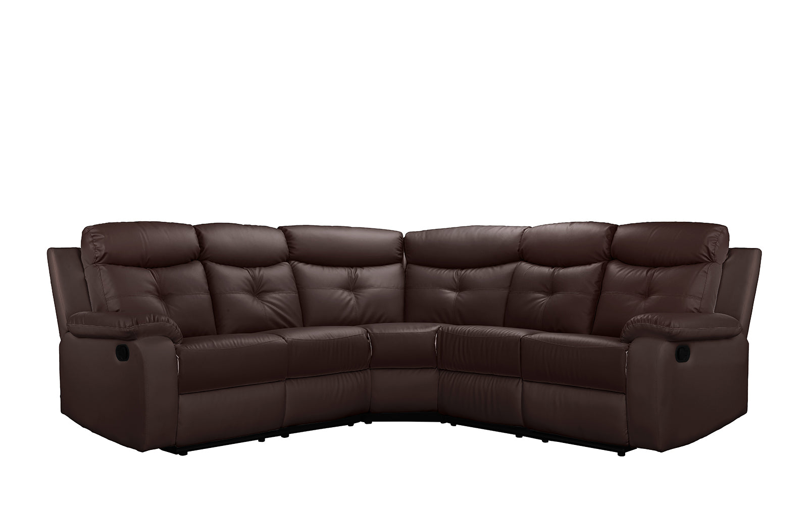 EXP197-DBR Jaime Traditional Bonded Leather Reclining Section sku EXP197-DBR