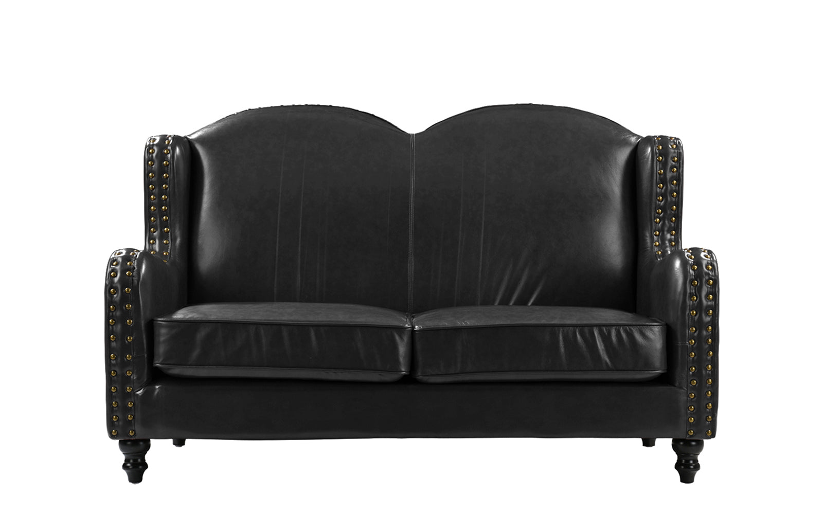 Xavier Wingback Victorian-style Leather Match Loveseat