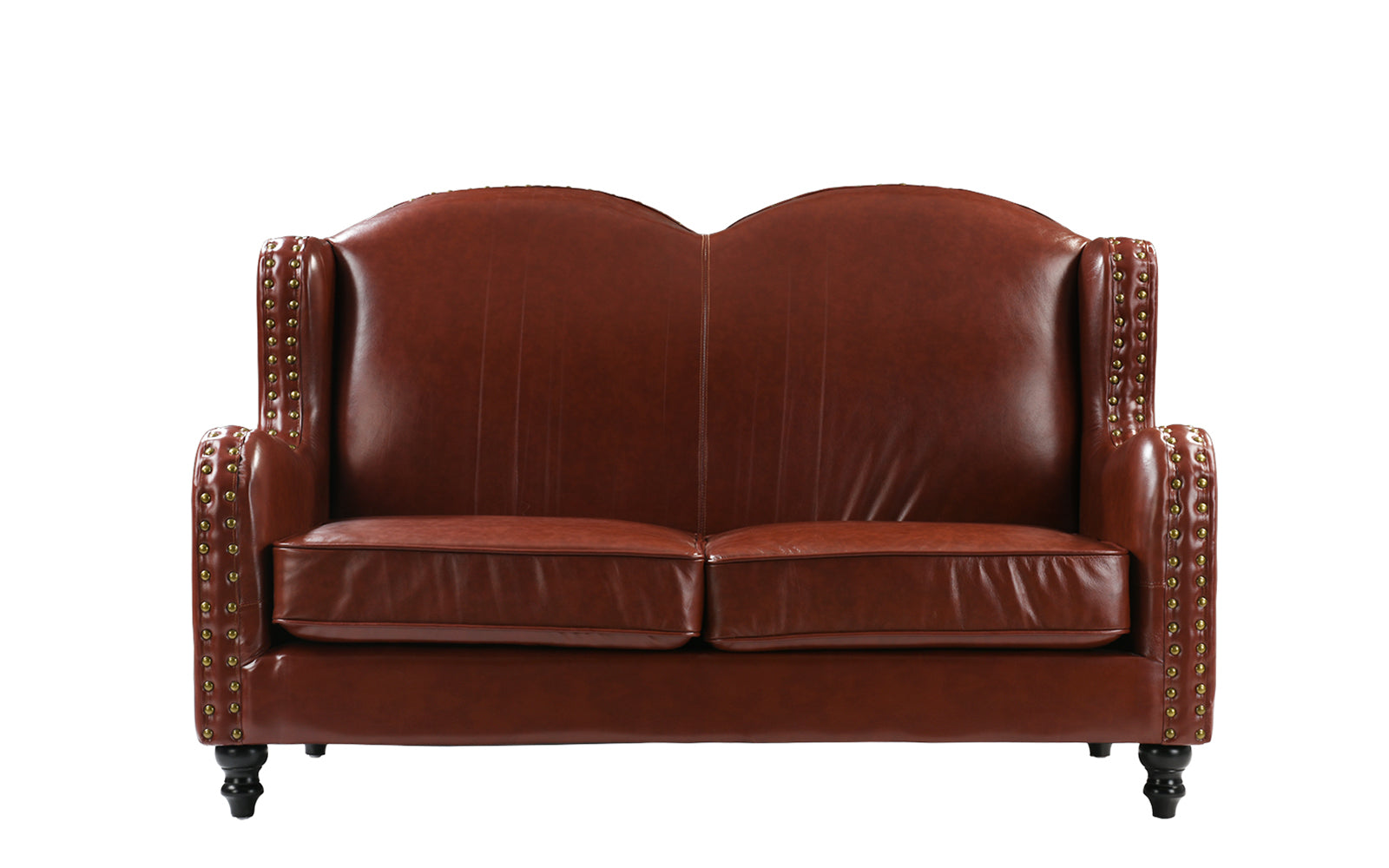 Xavier Wingback Victorian-Style Leather Match Loveseat