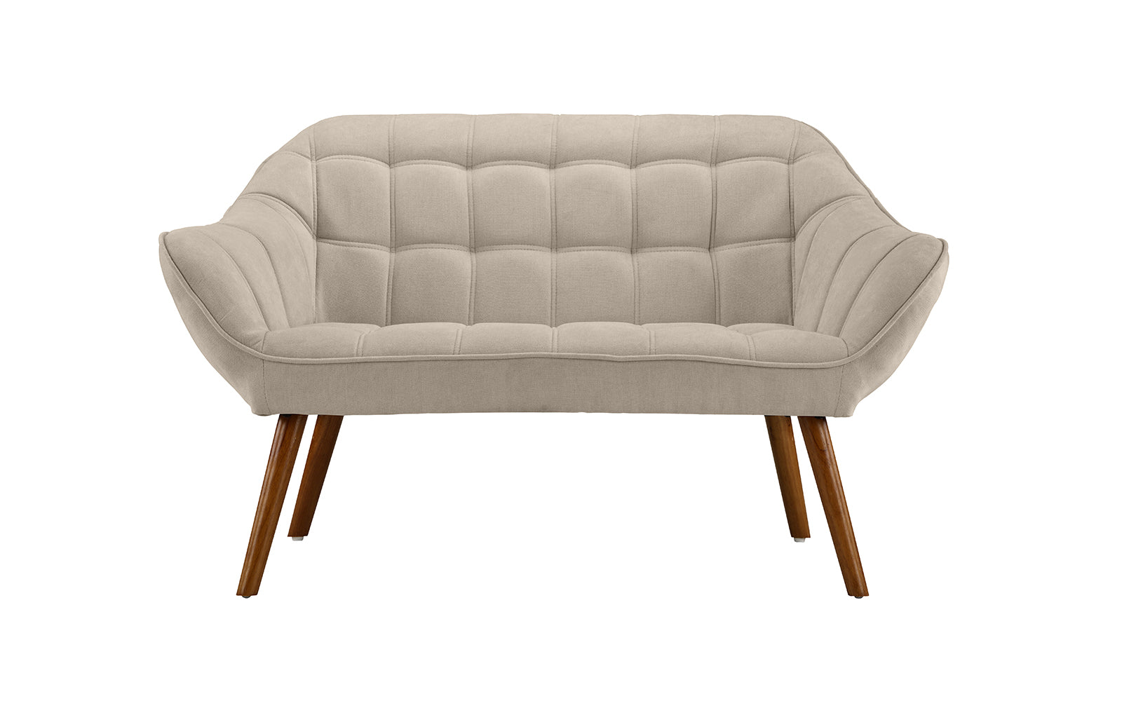 Ayla Mid Century Tufted Linen Loveseat