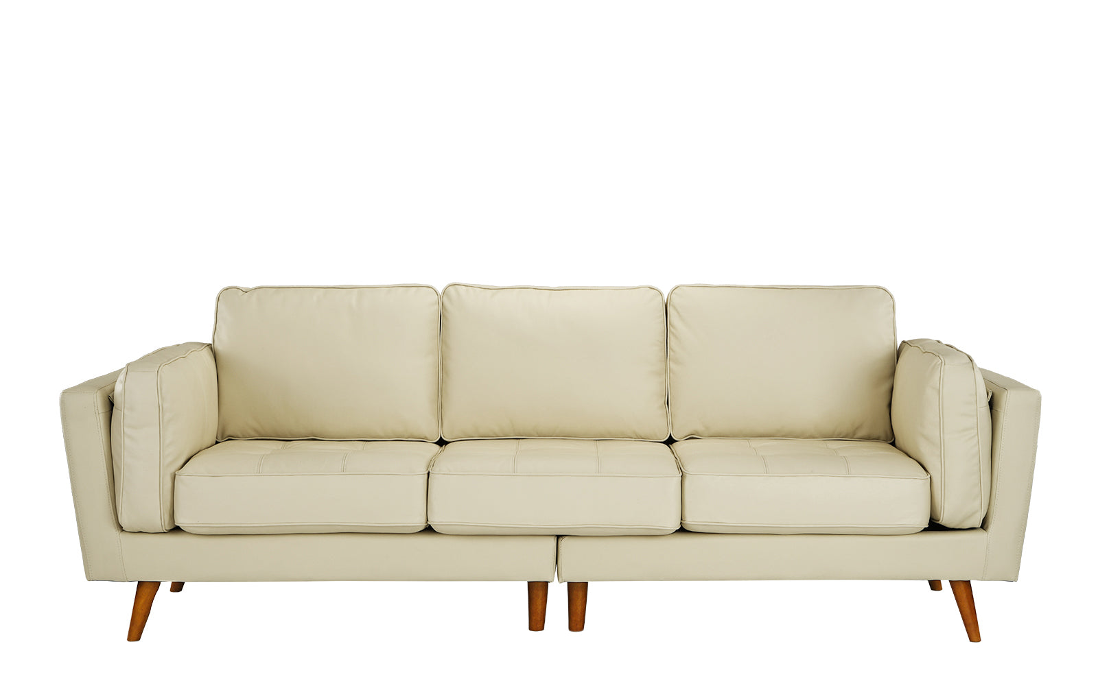 mateo modern mid century leather sofa