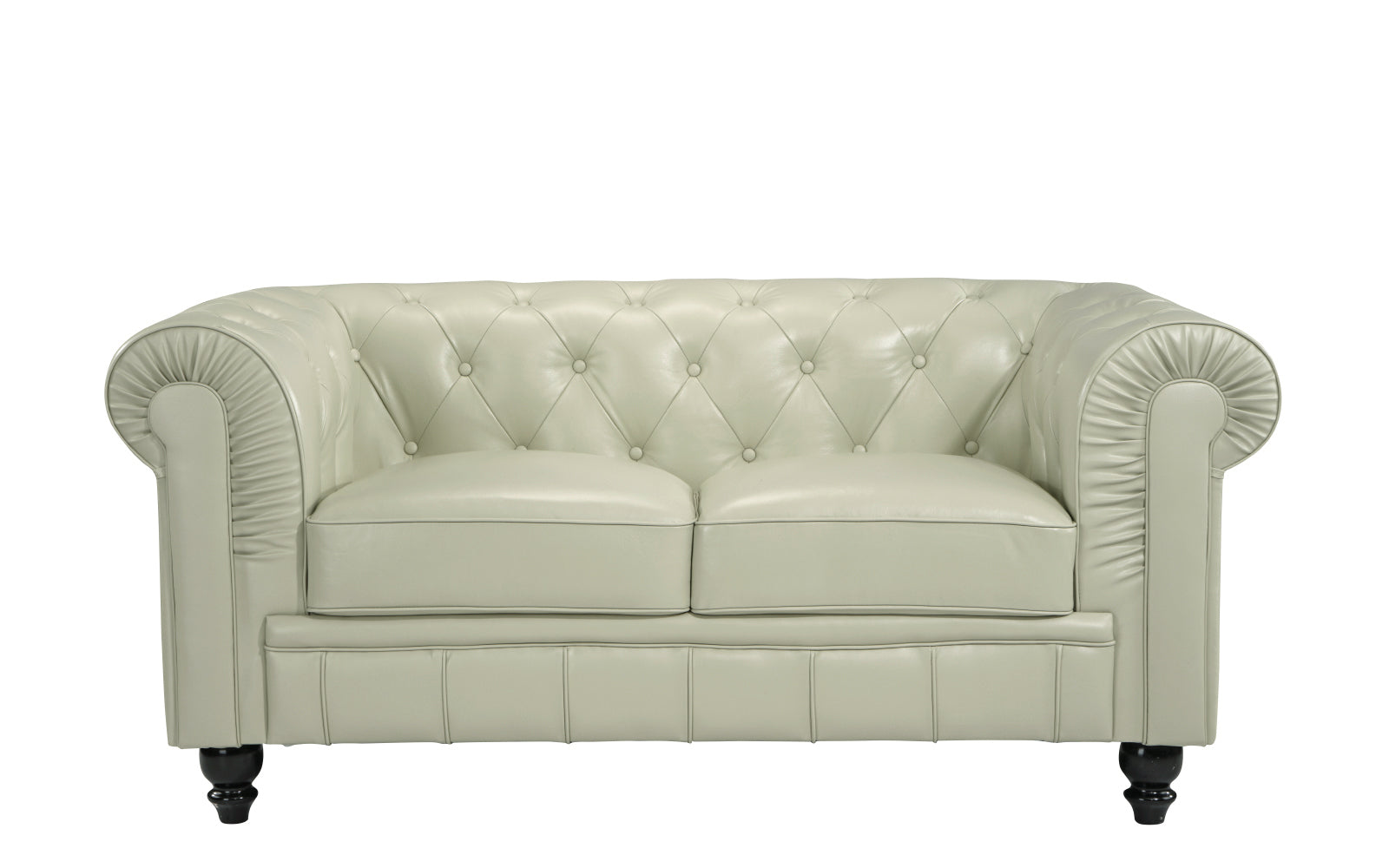 Jude Classic Victorian Leather Match Loveseat