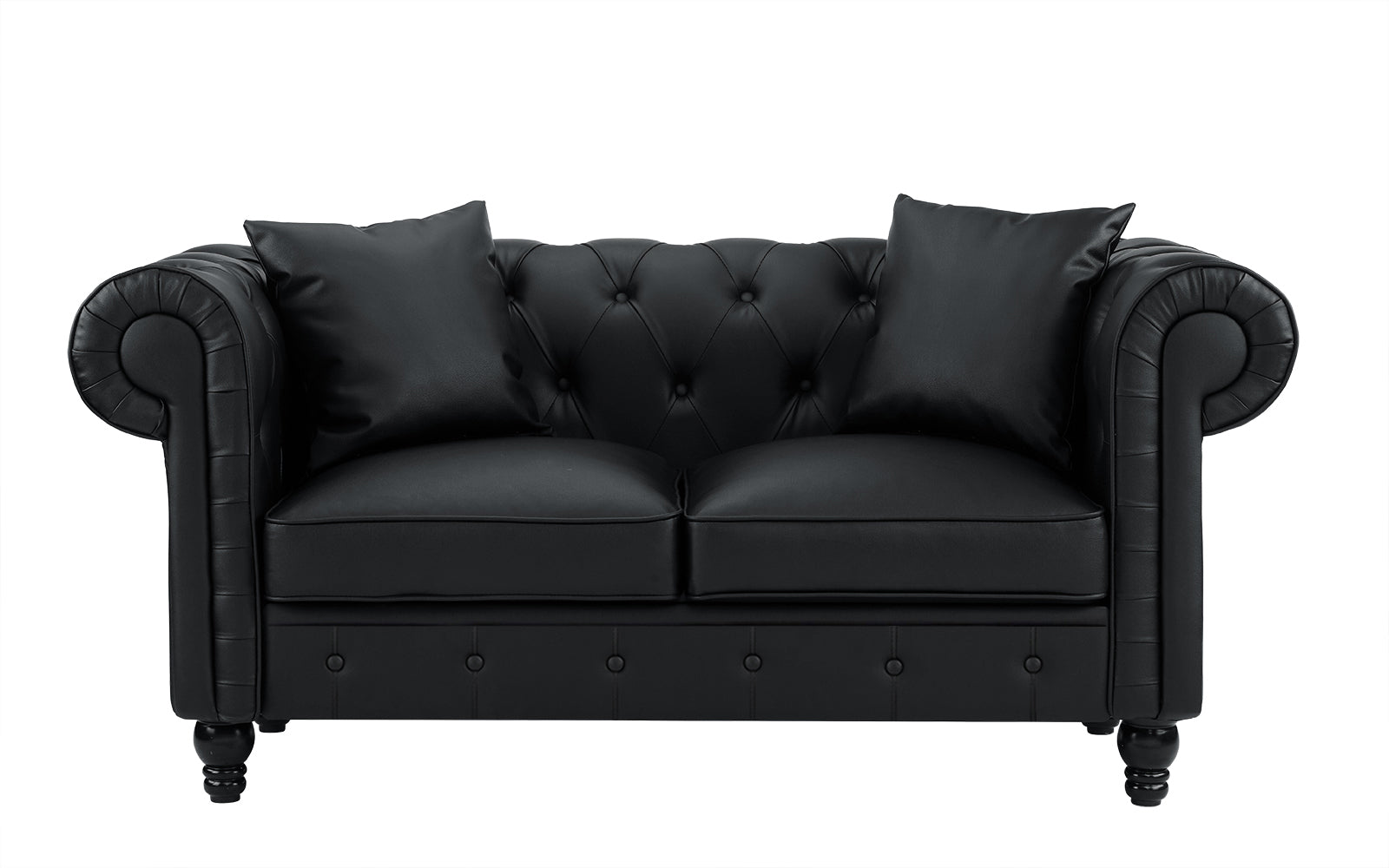 Jasper Classic Victorian Chesterfield Bonded Leather Loveseat