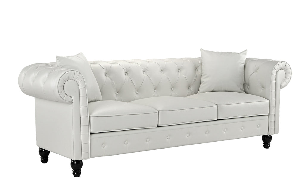 jasper classic victorian chesterfield bonded leather sofa