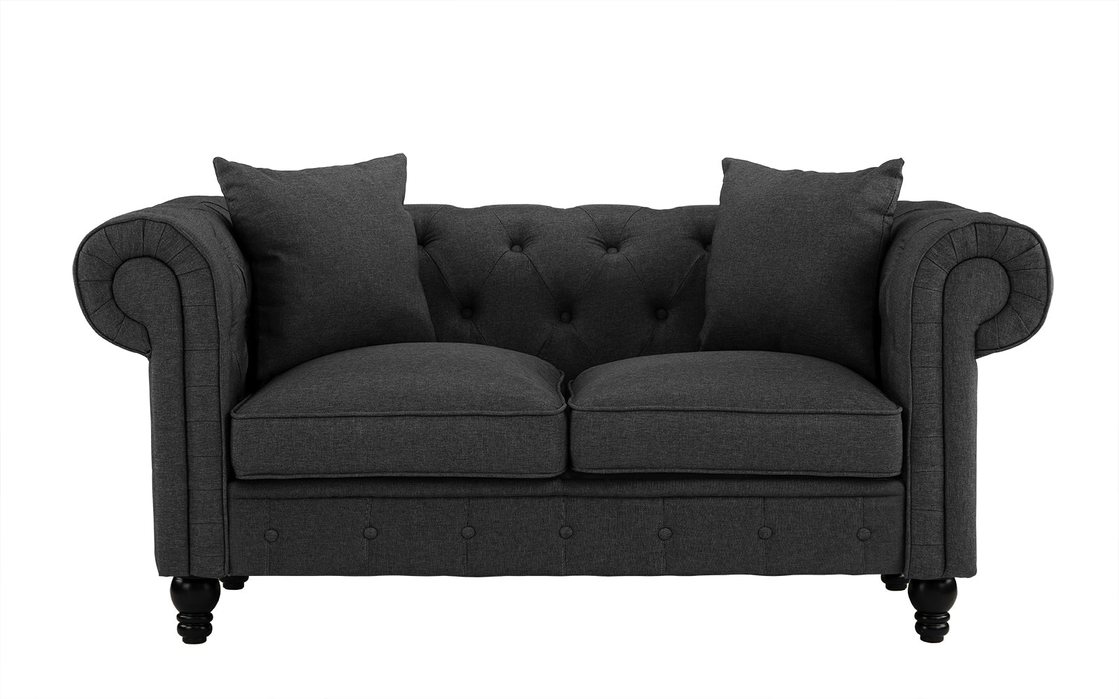 Easton Classic Scroll Arm Victorian Chesterfield Loveseat