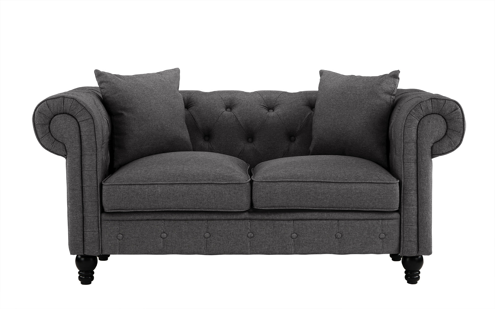 Easton Classic Scroll Arm Victorian Chesterfield Loveseat