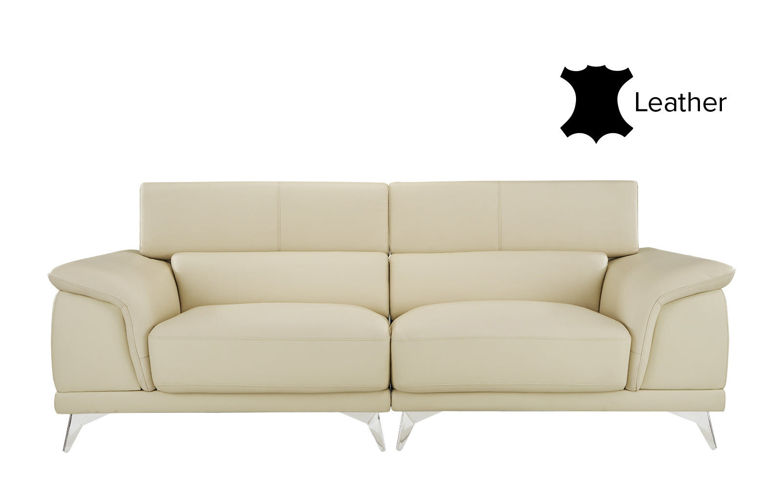 Castro Mid Century Modern Leather Match Sofa