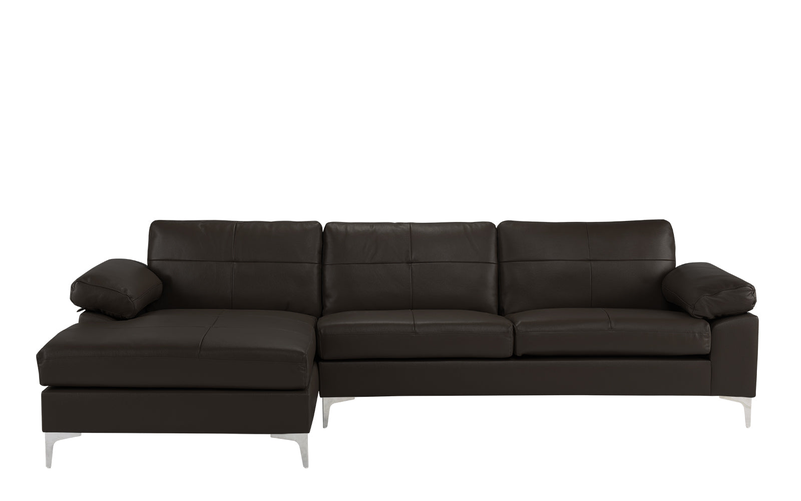 Mai Modern Leather Match Low Profile L-Shape Sectional Sofa with Left Chaise