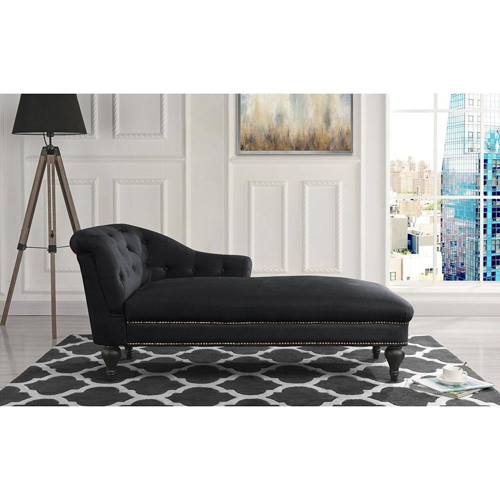 Cerise Victorian-inspired Tufted Velvet Accent Chaise Lounge