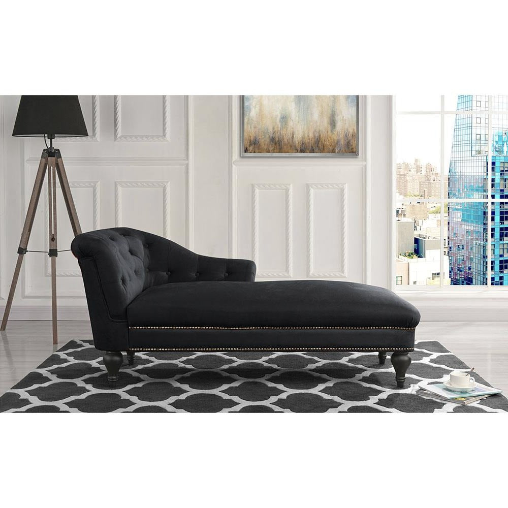 Cerise Victorian-Inspired Tufted Velvet Accent Chaise Lounge
