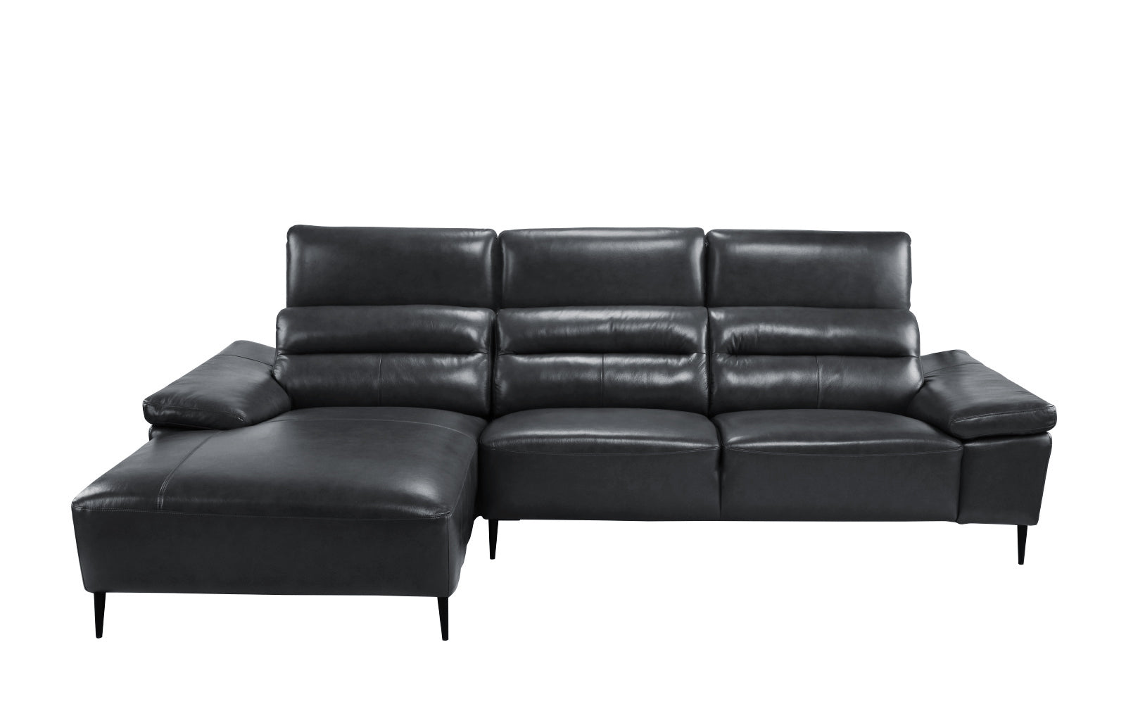 Rocco 70s-inspired Leather Match Sectional Sofa With Left Chaise
