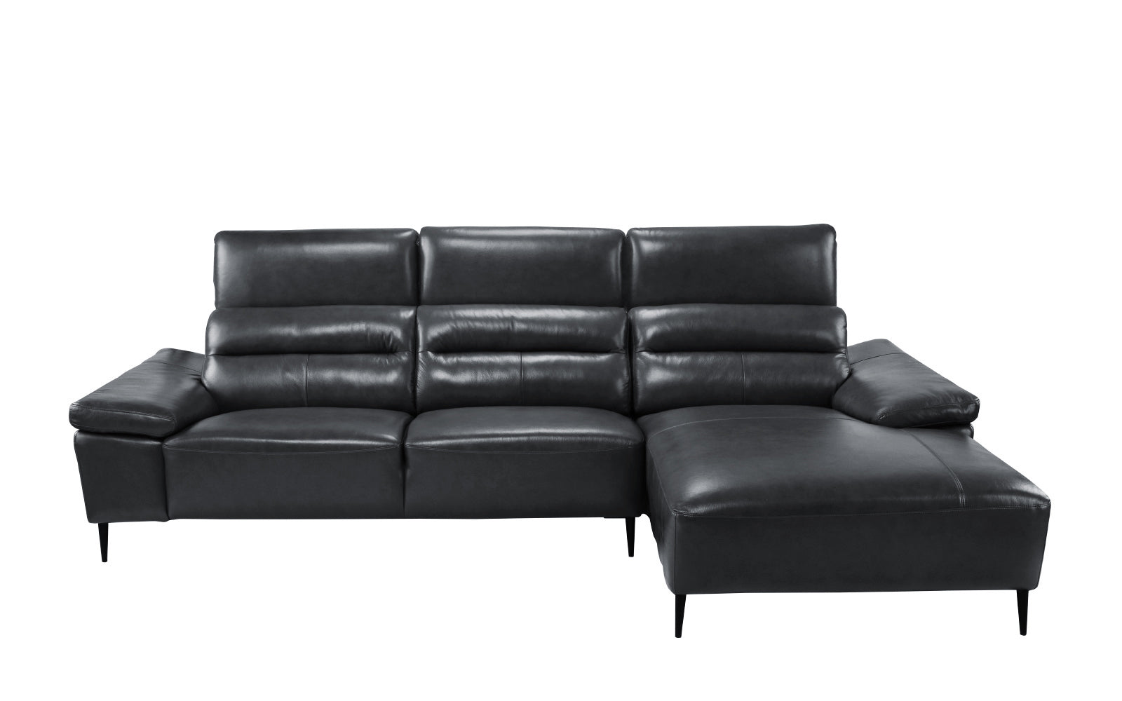 Rocco 70s-inspired Leather Match Sectional Sofa With Right Chaise