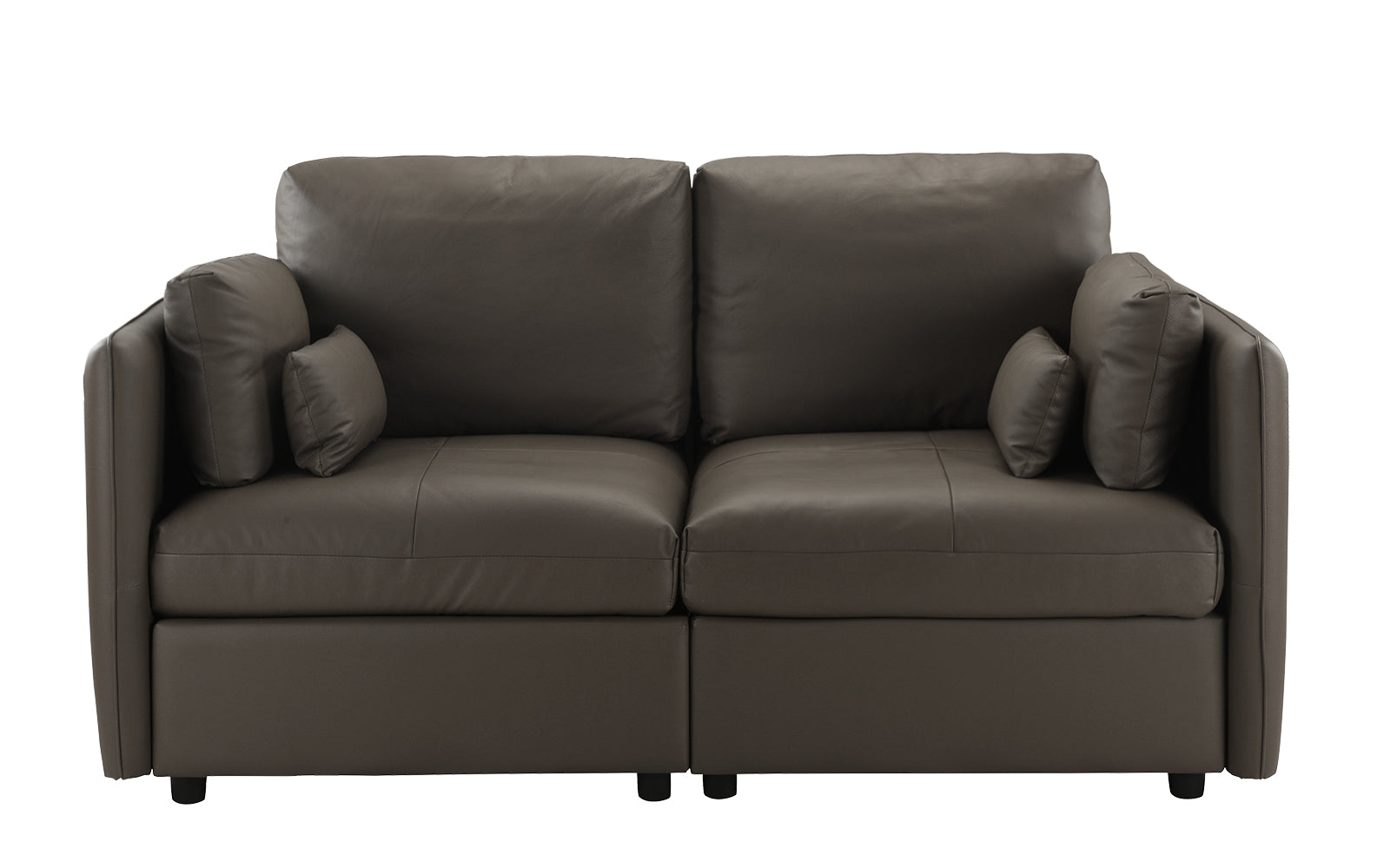 Maxine Contemporary Faux Leather Loveseat