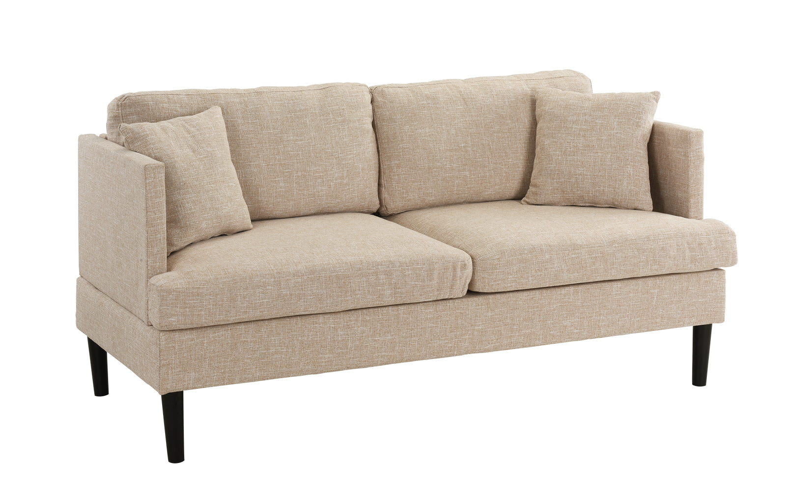 August Modern Loveseat Sofa With Wooden Legs