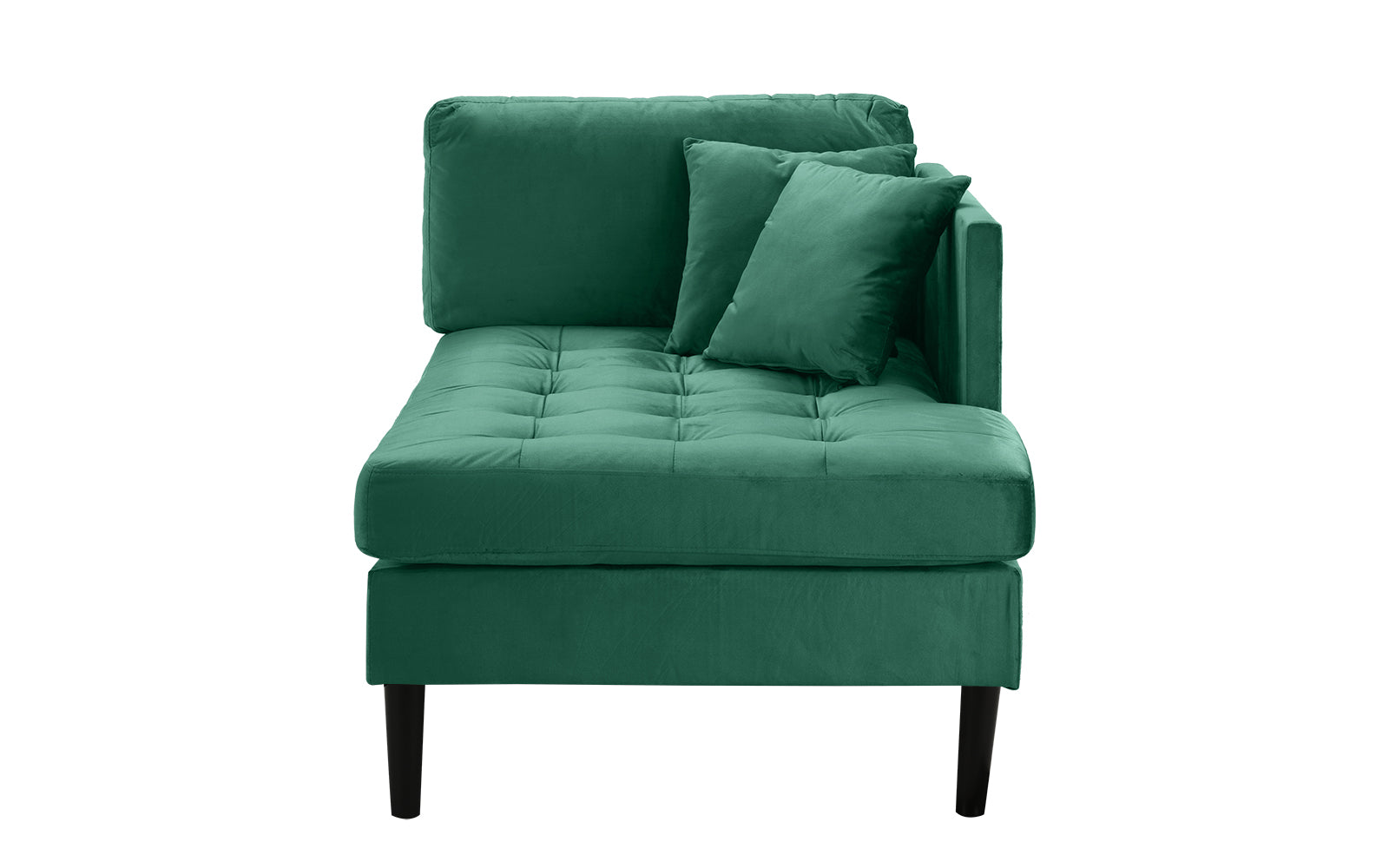 EXP294-CHAISE-GREEN Greta Old Hollywood Velvet Tufted Chaise Lounge sku EXP294-CHAISE-GREEN