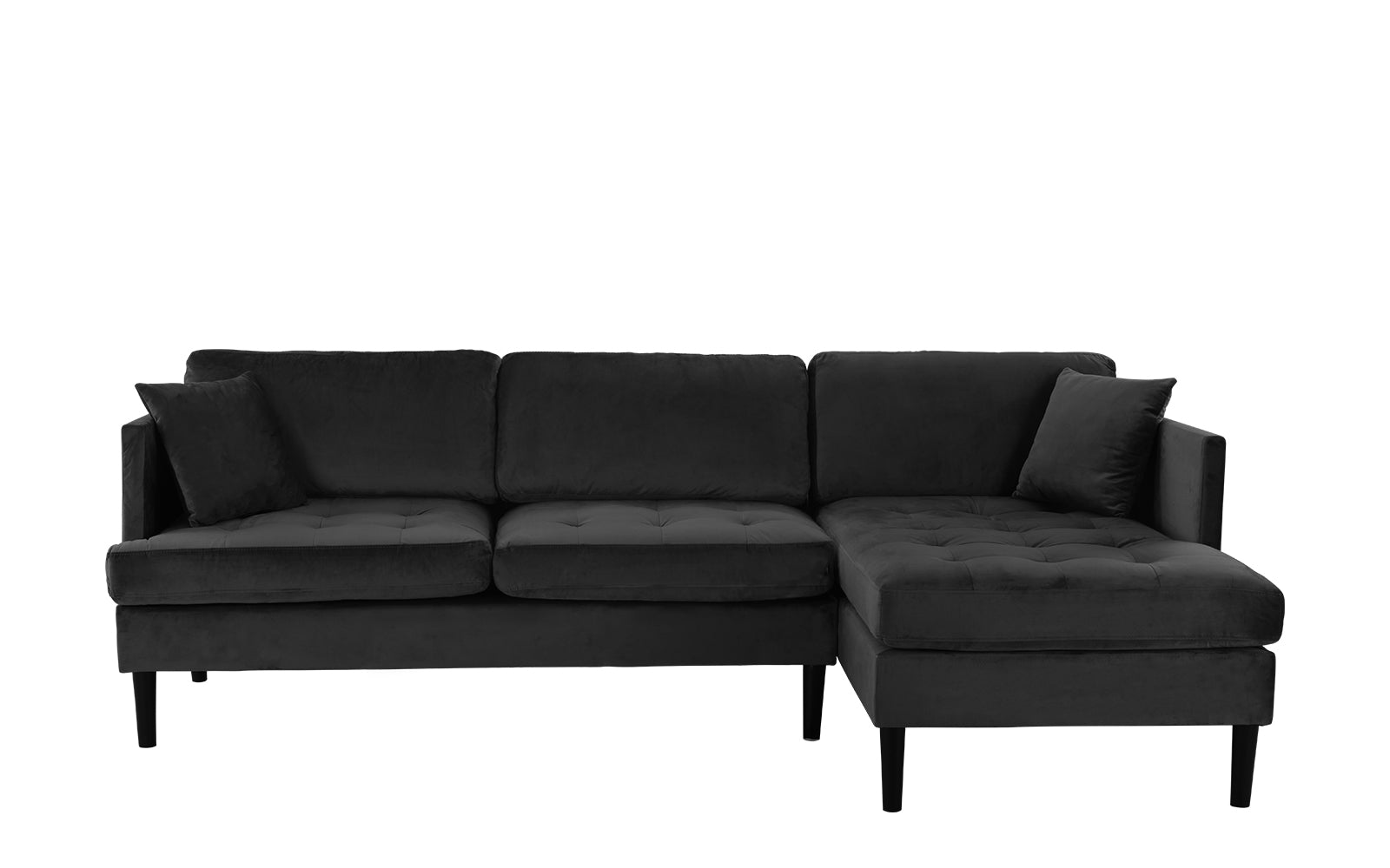 EXP295-BLK Greta Old Hollywood Velvet Sectional Sofa sku EXP295-BLK