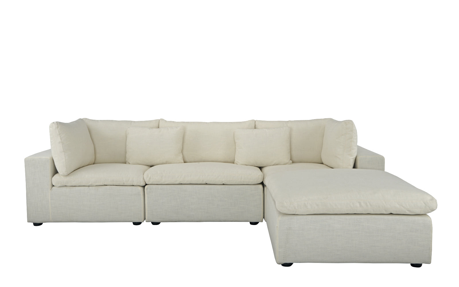 Fitz Contemporary Low Profile Lounge Sofa with Chaise