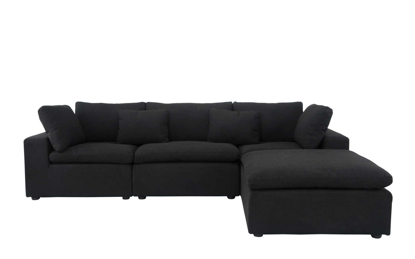 Fitz Contemporary Low Profile Lounge Sofa with Chaise