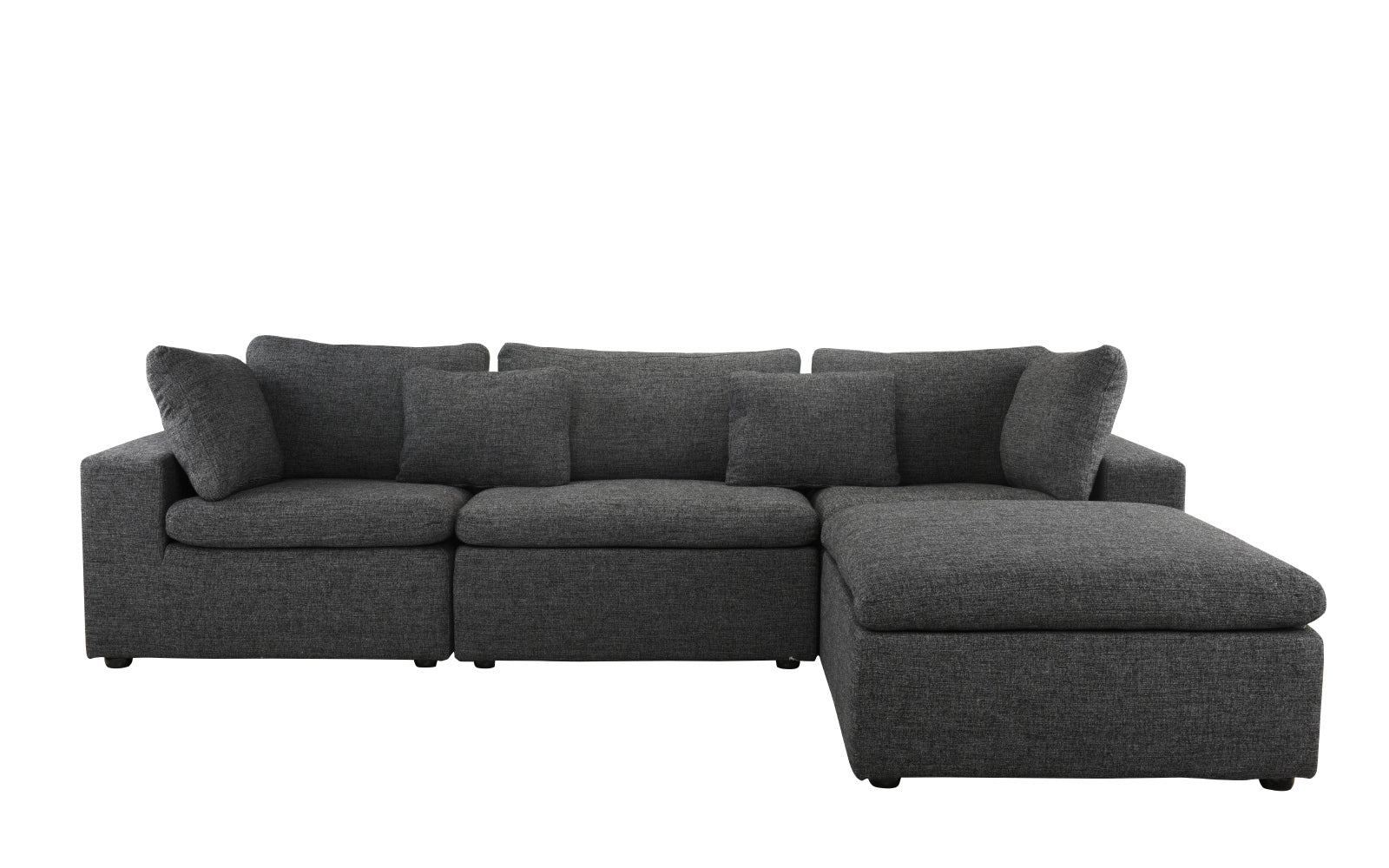 EXP302-DGR Delano Modern Low Profile Sectional Sofa with Chai sku EXP302-DGR