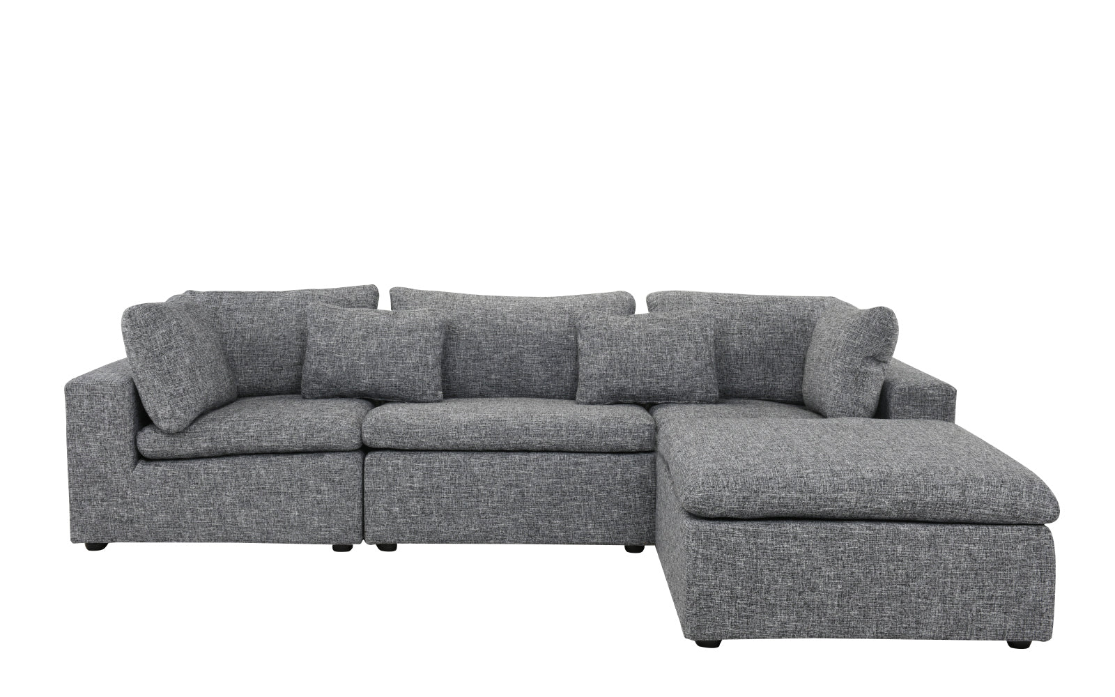 EXP302-LGR Delano Modern Low Profile Sectional Sofa with Chai sku EXP302-LGR