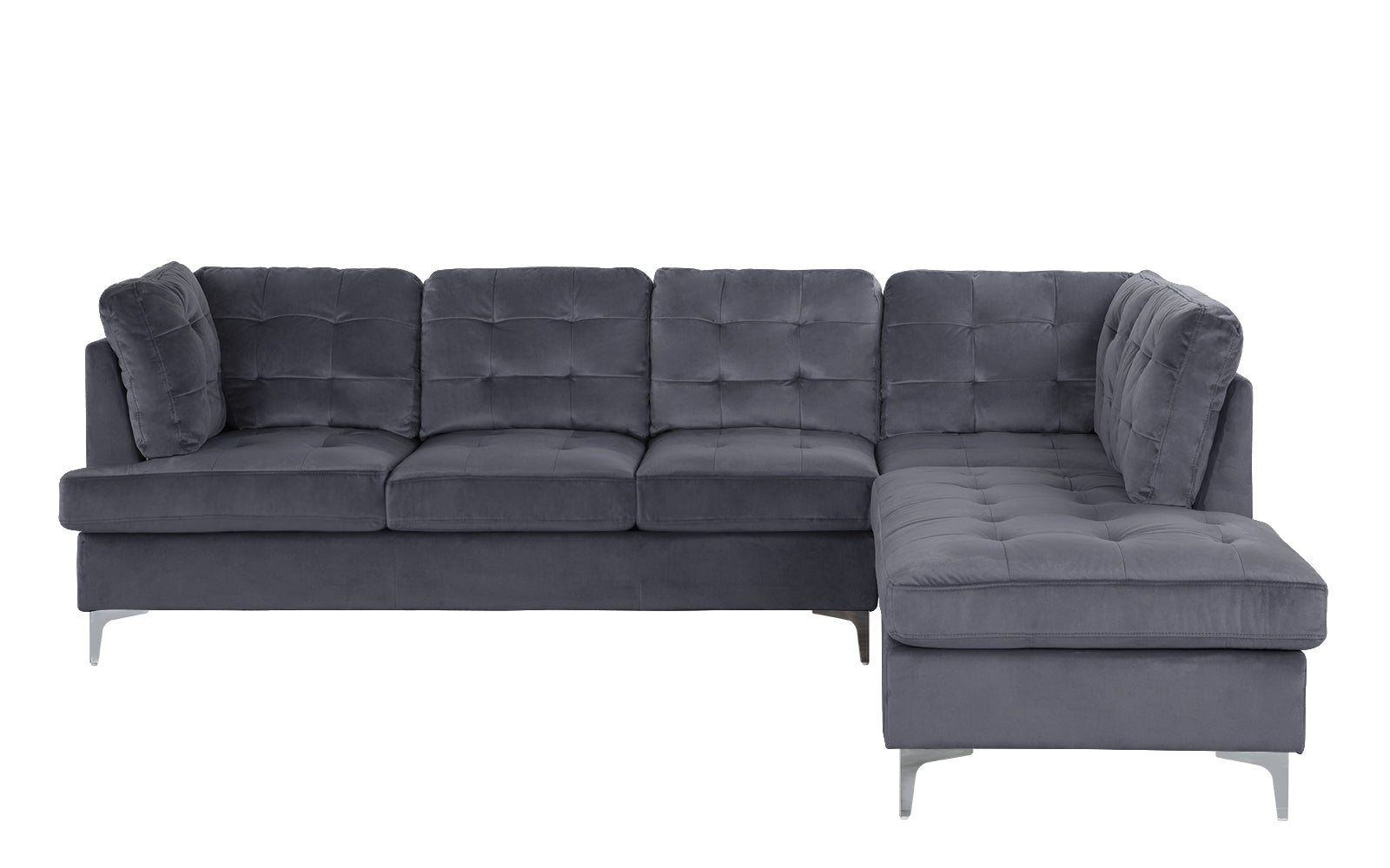 Masel Modern Xl Tufted Velvet Sectional Sofa