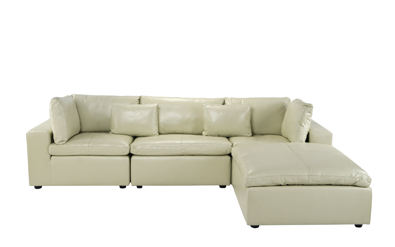 Sigur Modern Leather Match Sectional Sofa With Chaise