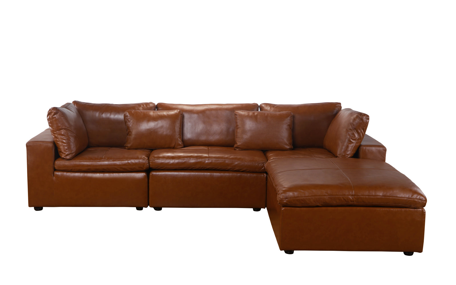Sigur Modern Leather Match Sectional Sofa with Chaise ...
