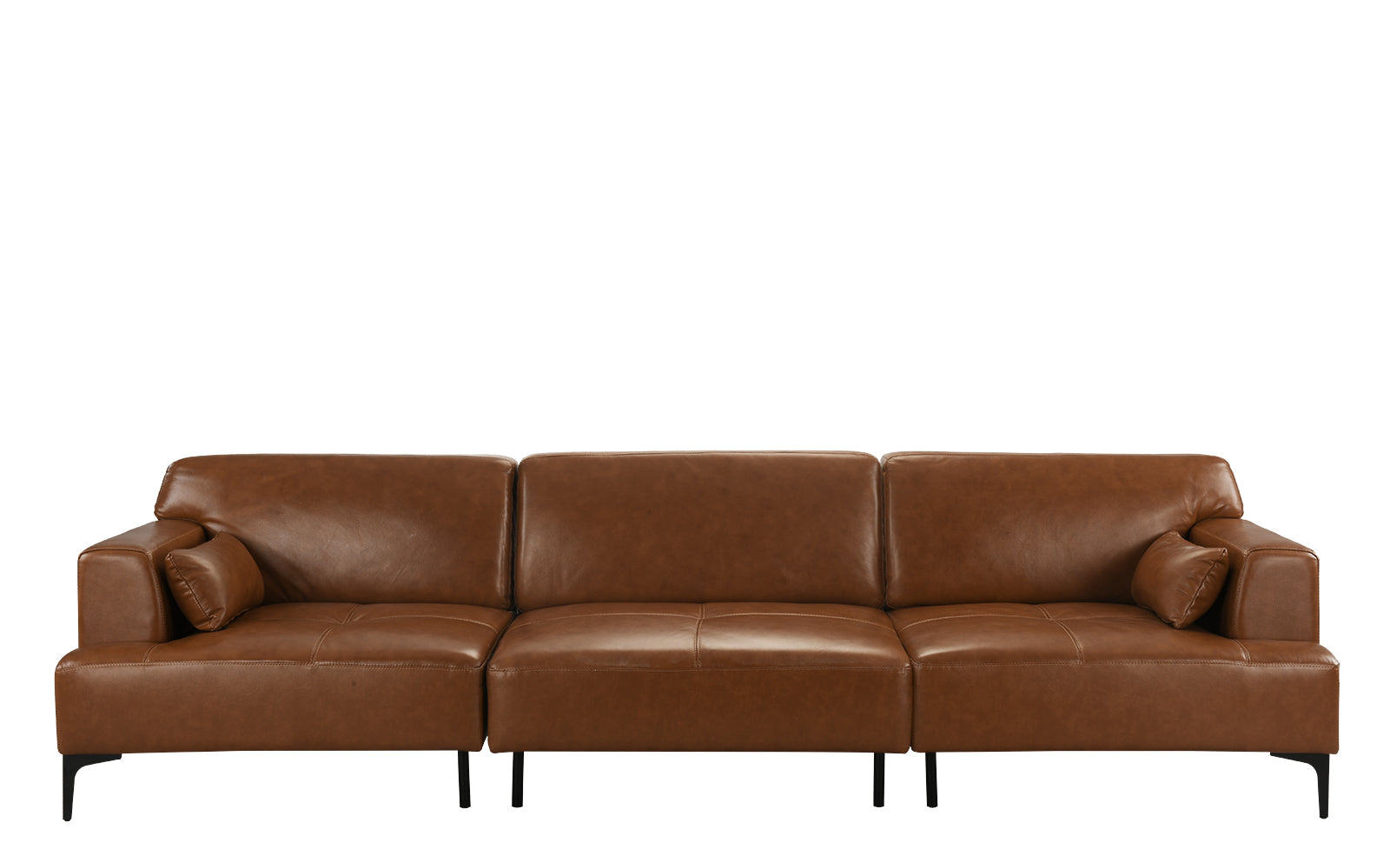 EXP339-CAMEL Jayne XL Oversized Mid Century Leather Match Sofa sku EXP339-CAMEL