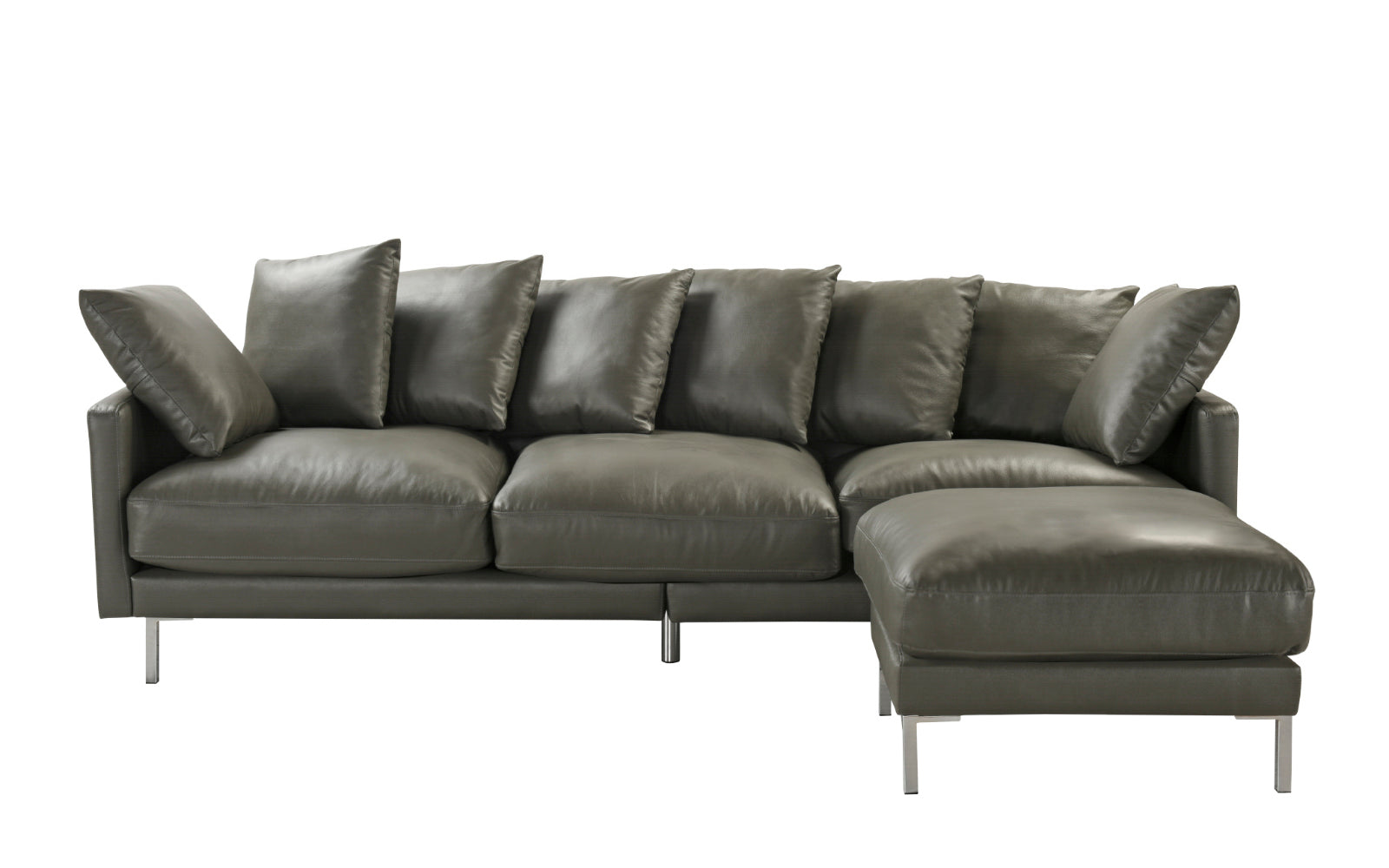 EXP340-GR Albany Modern Leather Match Sectional Sofa with St sku EXP340-GR