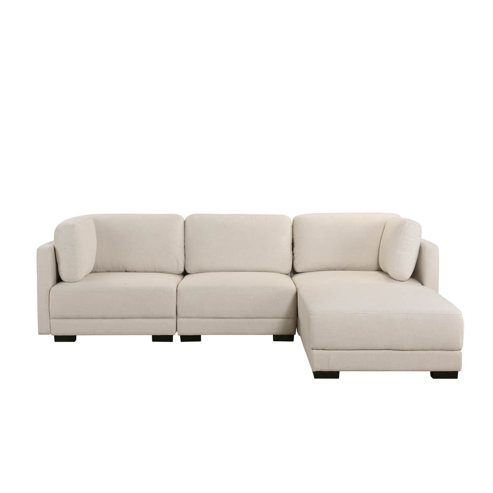 Voss Minimalist Plush Linen Sectional Sofa