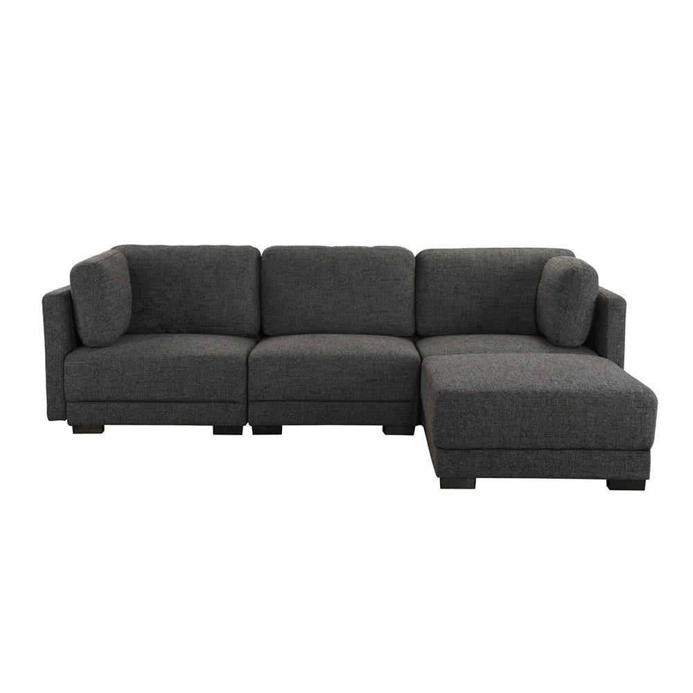 EXP402-DGR Voss Minimalist Plush Linen Sectional Sofa sku EXP402-DGR