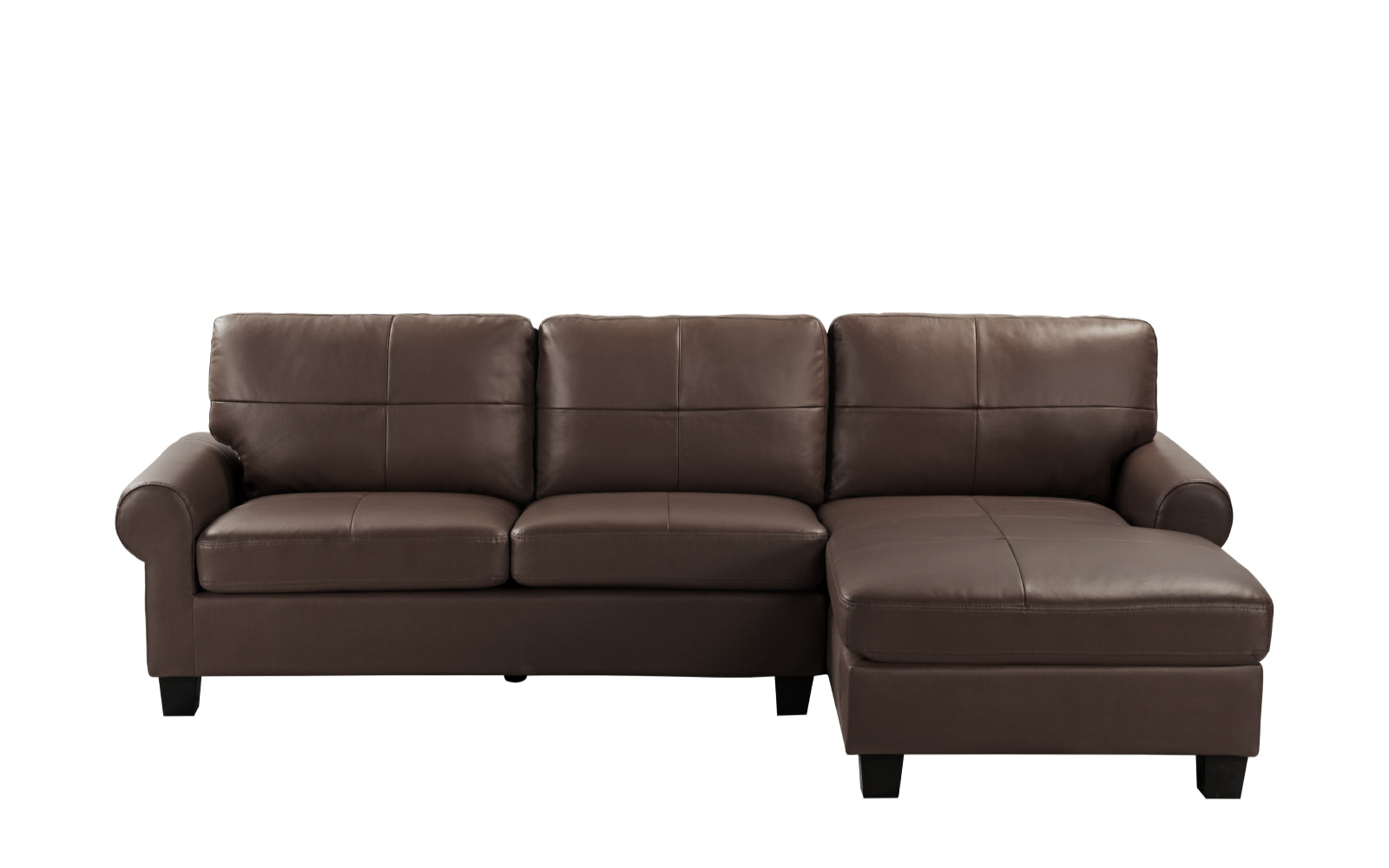 EXP404-DBR Dallas Leather Match Sectional Sofa with Right Fac sku EXP404-DBR