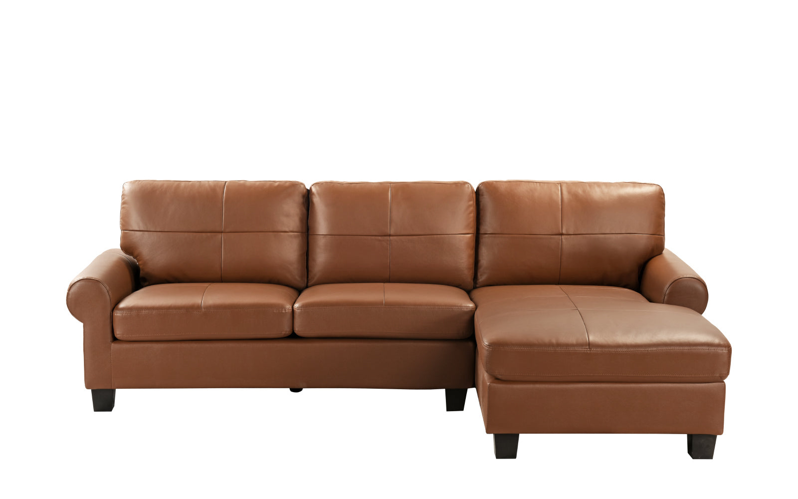 Dallas Leather Match Sectional Sofa with Right Facing Chaise