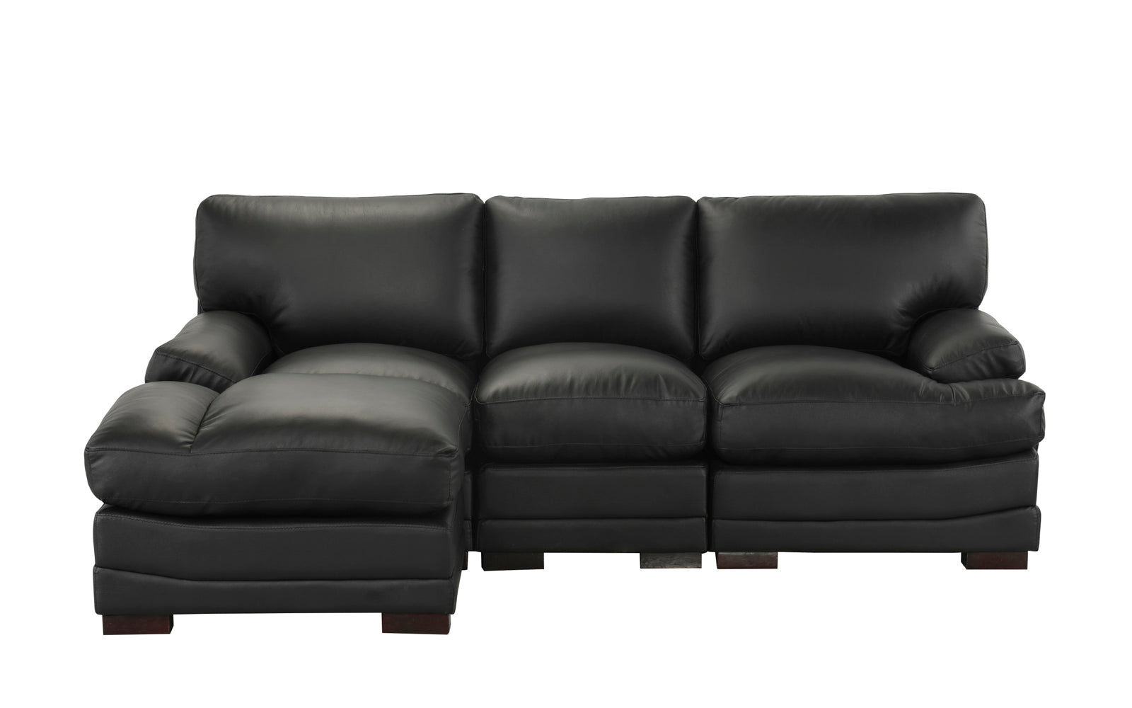Silas Leather Match Sectional Sofa With Left Facing Chaise