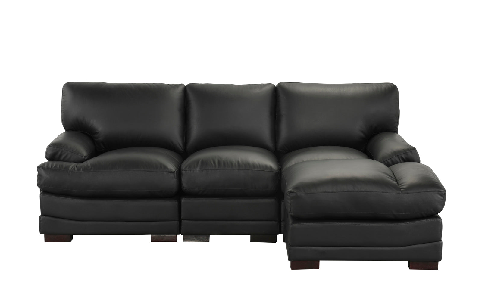 Silas Leather Match Sectional Sofa With Right Facing Chaise