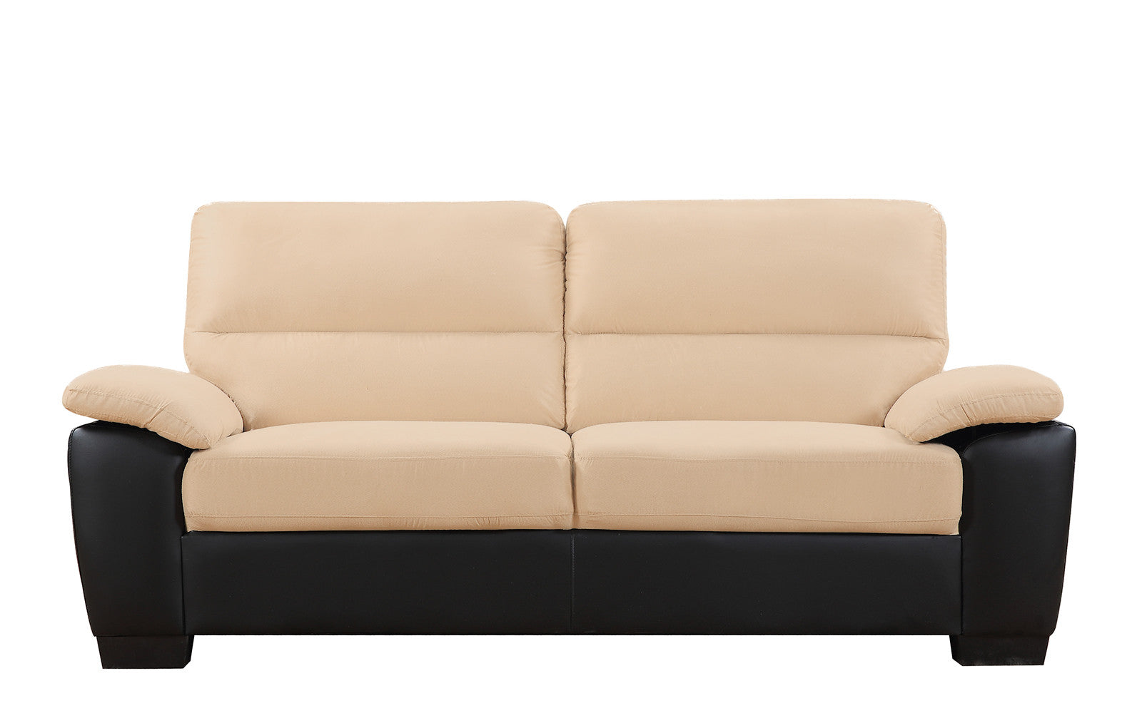Mondo Traditional Leather and Microfiber Oversized Loveseat