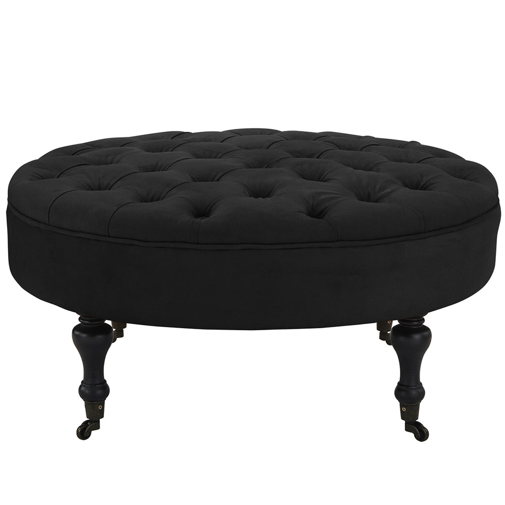 Marla Victorian-inspired Tufted Brush Microfiber Accent Table On Casters