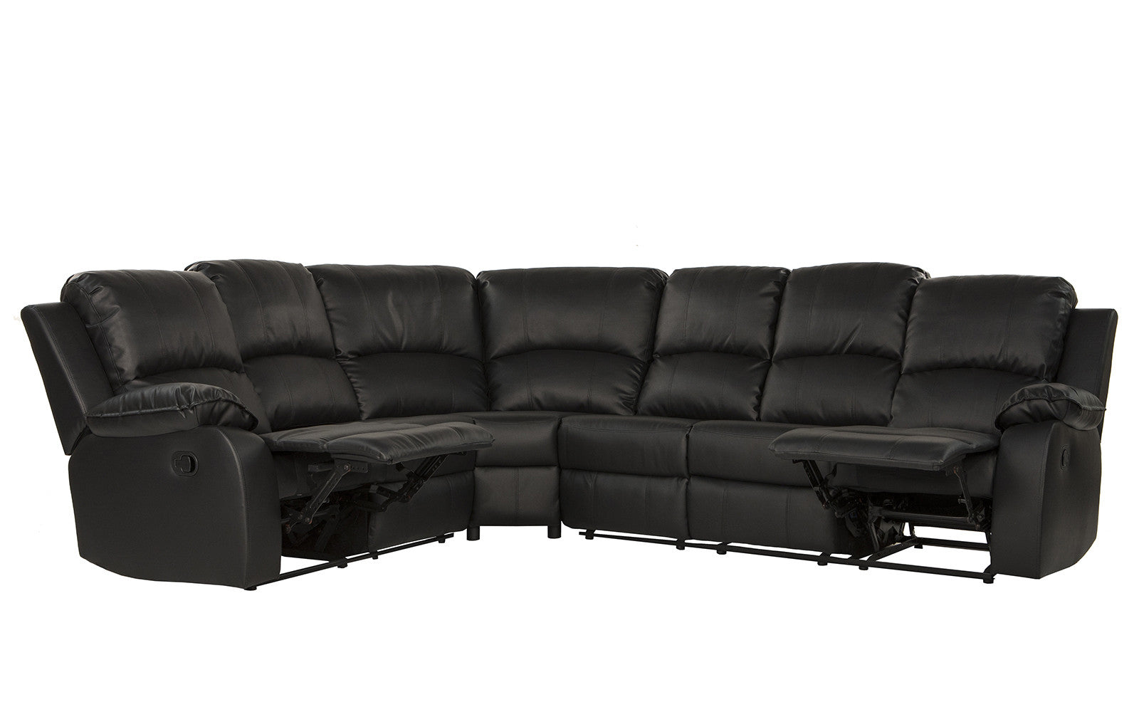 classic 6-seat leather reclining sectional sofa