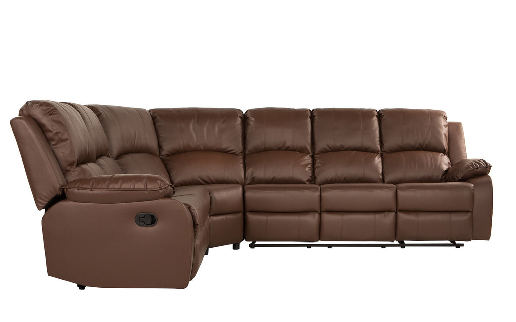 classic 6-seat leather reclining sectional sofa
